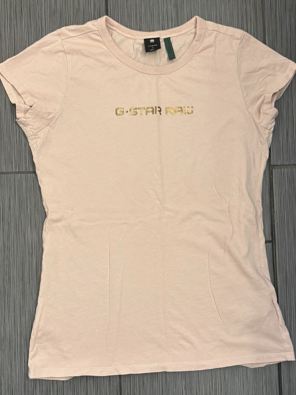 G-Star RAW Short Sleeve Crewneck T-shirt Organic Cotton Pink Women’s Large
